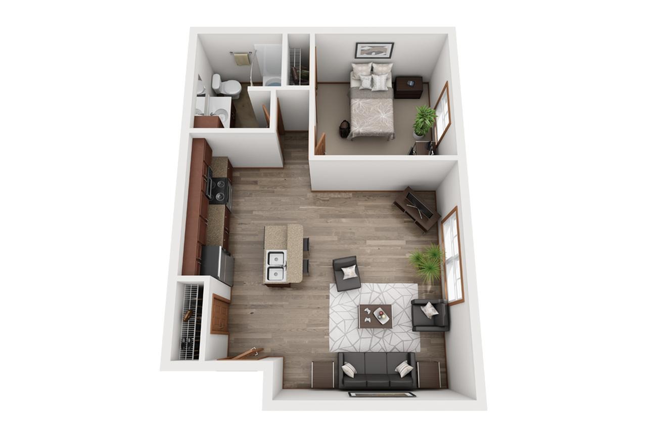 1 Bedroom Floor Plan | South Meadow | Ames, Iowa