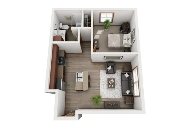 1 Bedroom Floor Plan | South Meadow | Ames, Iowa