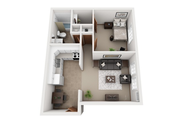 1 Bedroom Floor Plan | South Meadow | Ames, Iowa