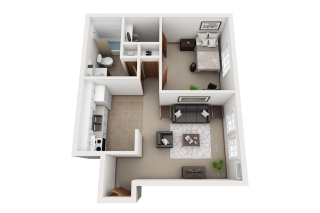 1 Bedroom Floor Plan | South Meadow | Ames, Iowa