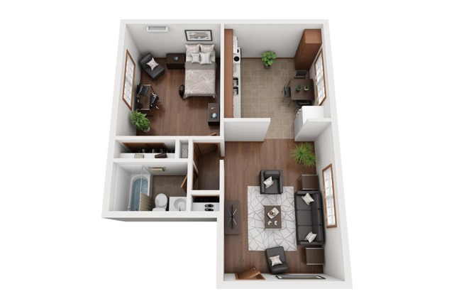 1 Bedroom Floor Plan | South Meadow | Ames, Iowa