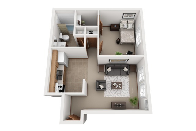 1 Bedroom Floor Plan | South Meadow | Ames, Iowa