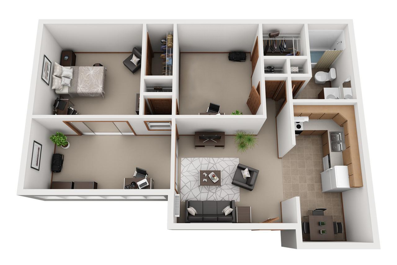 1 Bedroom Floor Plan | South Meadow | Ames, Iowa
