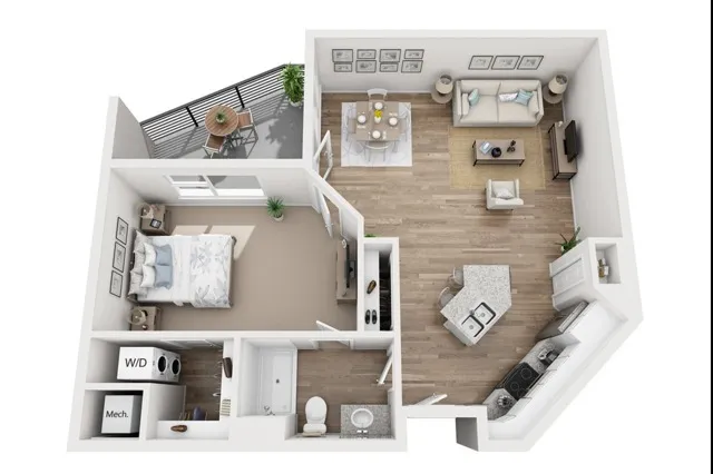 1 Bedroom Floor Plan | Attivo Trails Waukee | Waukee, Iowa