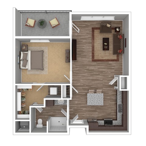 1 Bedroom Floor Plan | Attivo Trails Waukee | Waukee, Iowa