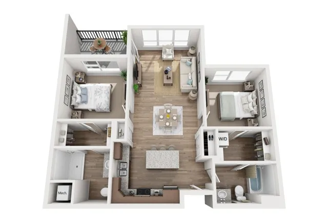 2 Bedroom Floor Plan | Attivo Trails Waukee | Waukee, Iowa