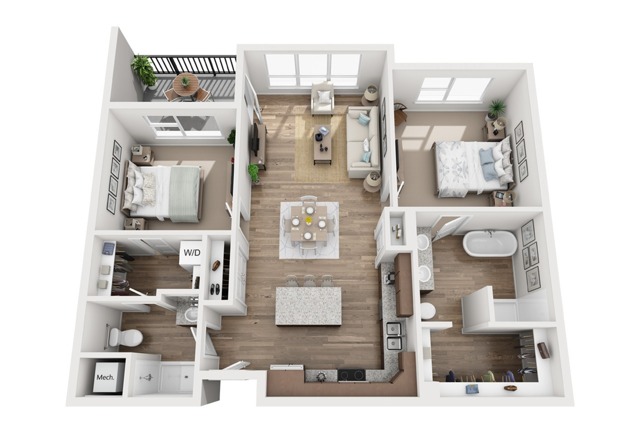 2 Bedroom Floor Plan | Attivo Trails Waukee | Waukee, Iowa
