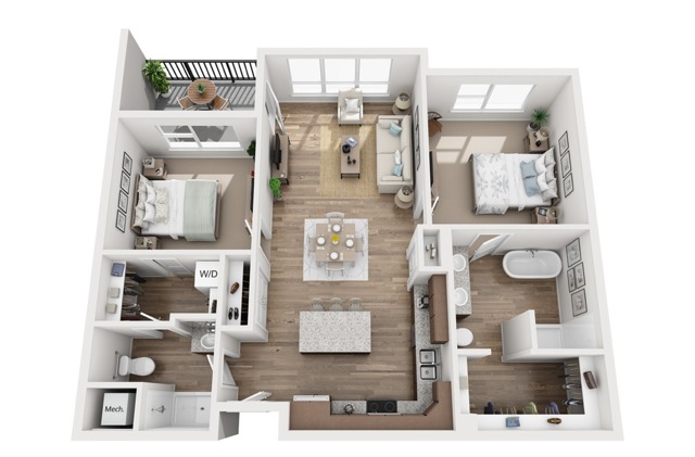 2 Bedroom Floor Plan | Attivo Trails Waukee | Waukee, Iowa