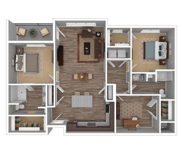 2 Bedroom Floor Plan | Attivo Trails Waukee | Waukee, Iowa