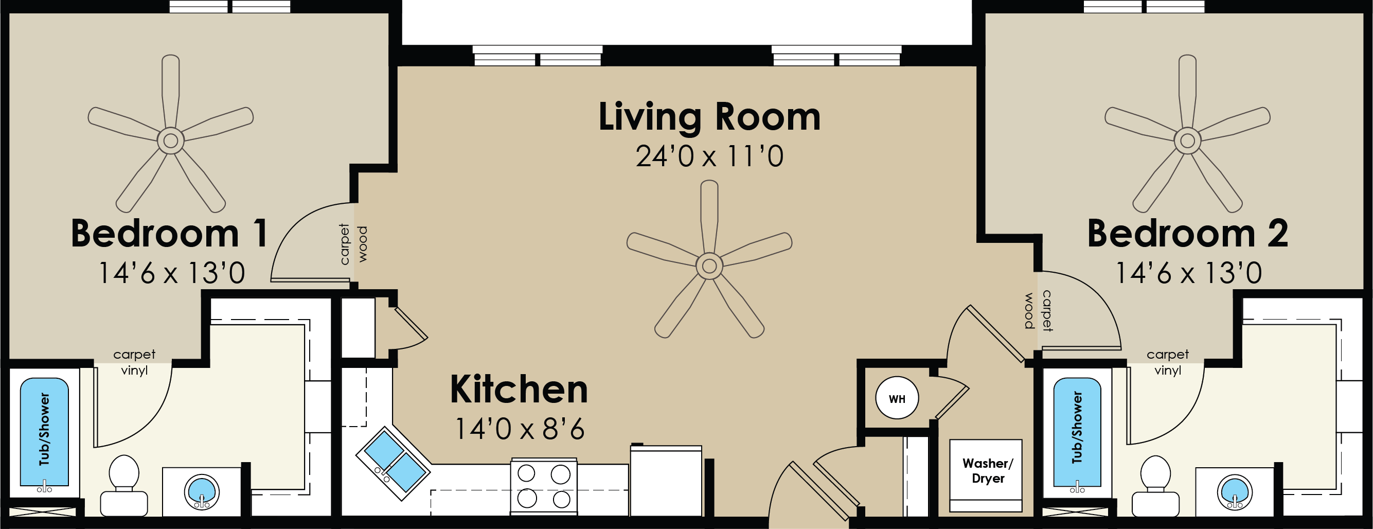 2BR/2BA