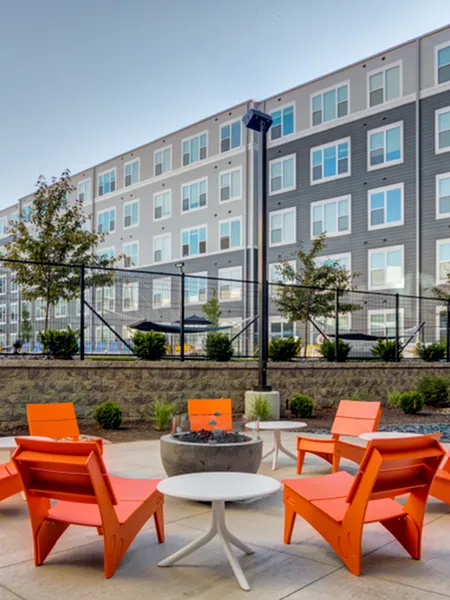 Fire Pit with Seating | The Banks Student Living | Coralville, Iowa