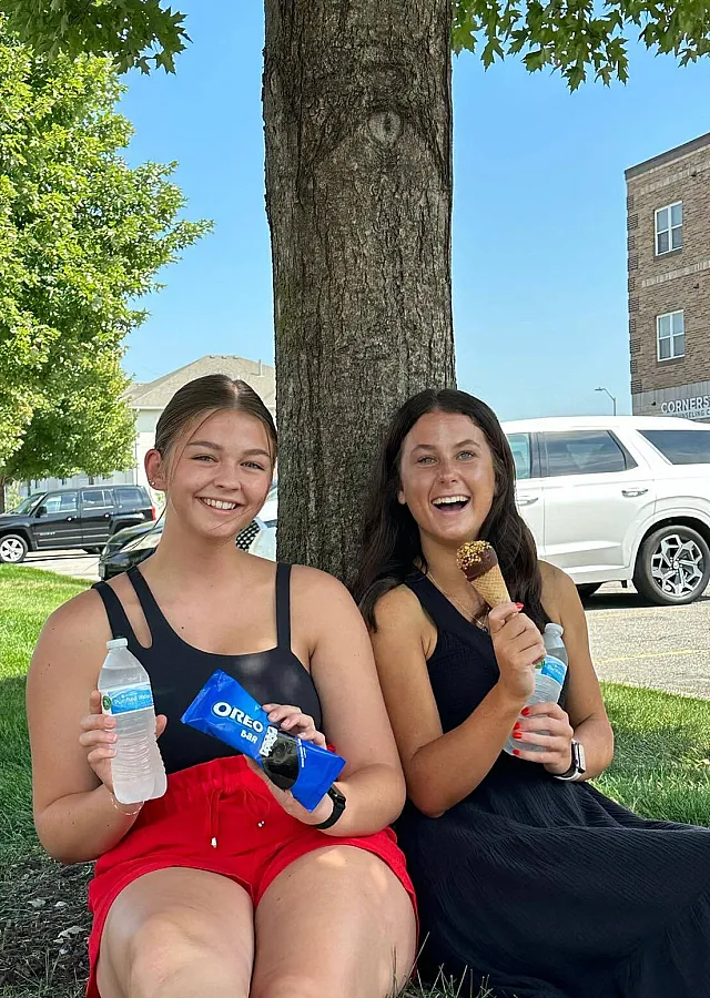 Residents enjoying ice cream at West Towne