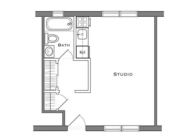 studio apartment floor plan