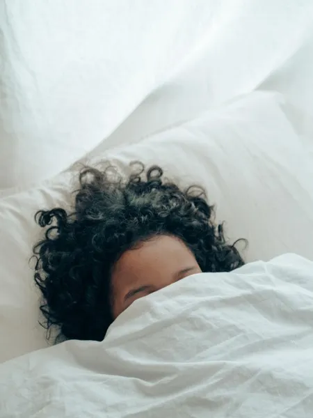 person laying in bed