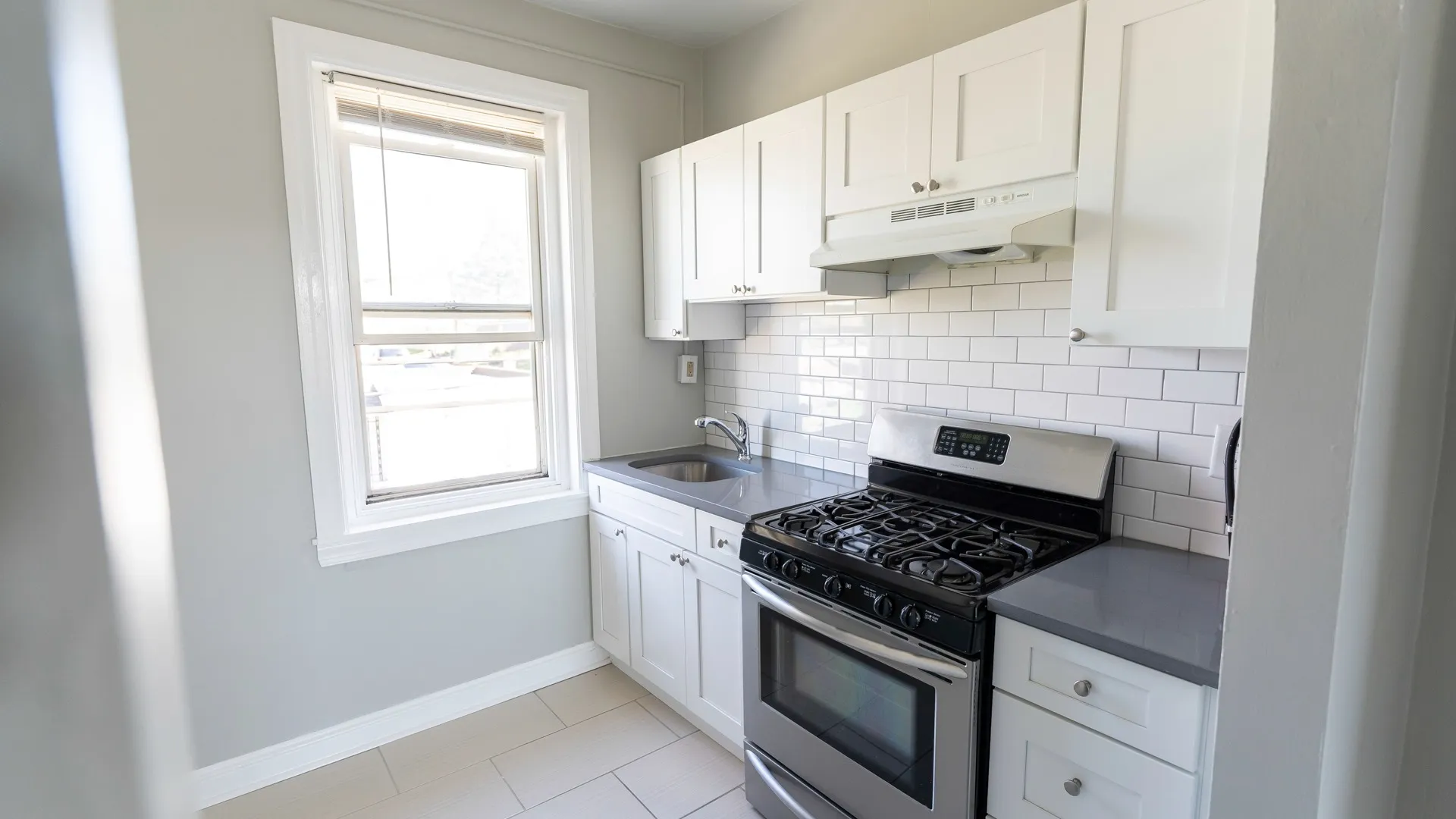 modern kitchen with plenty of cabinets