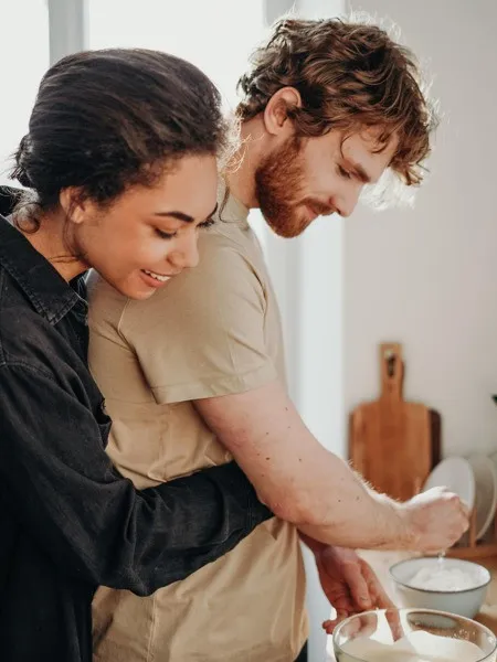 couple in their kitchen