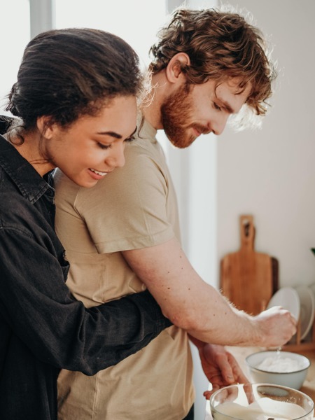 couple in their kitchen