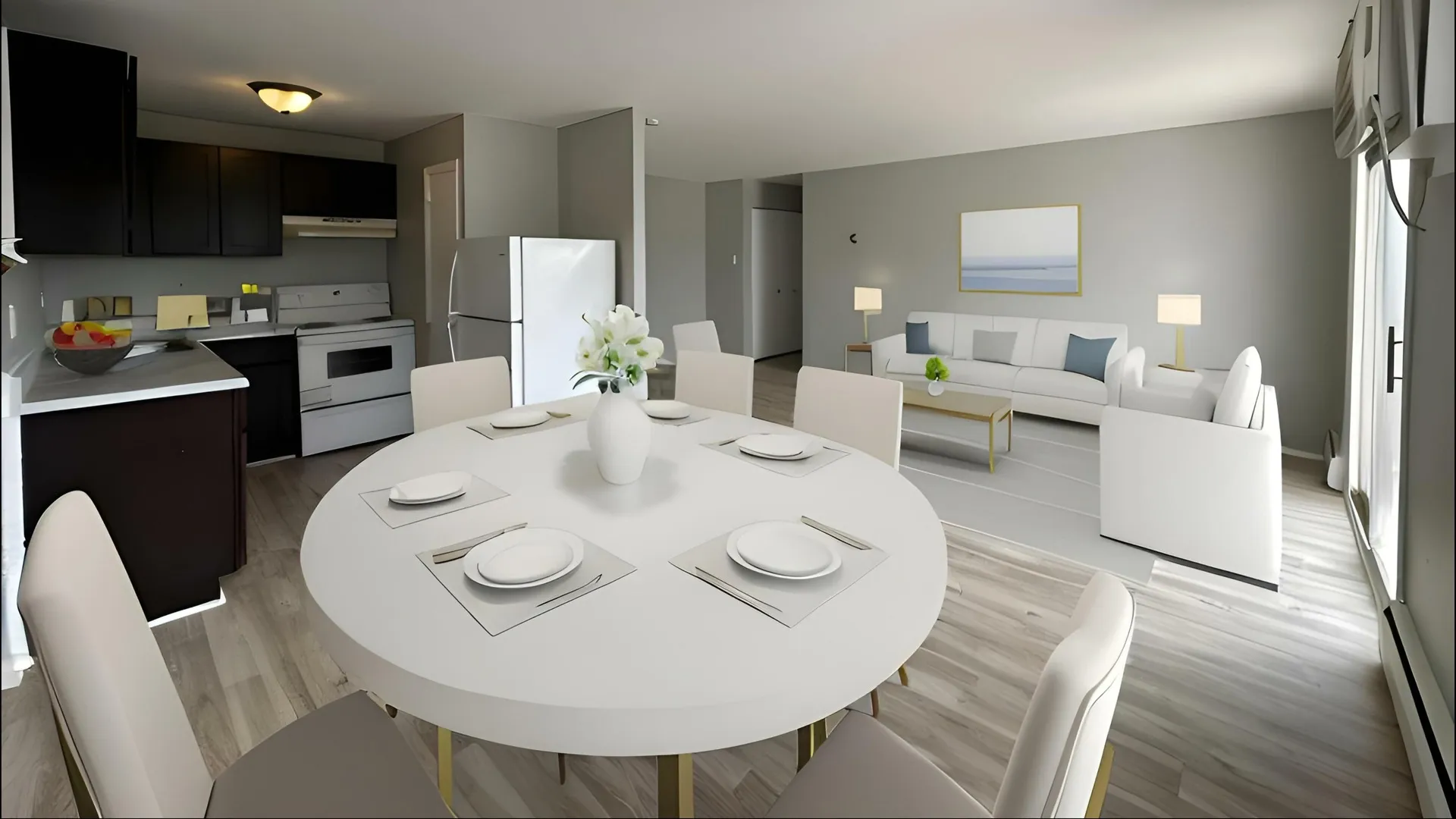 virtually staged dining room at park place apartments