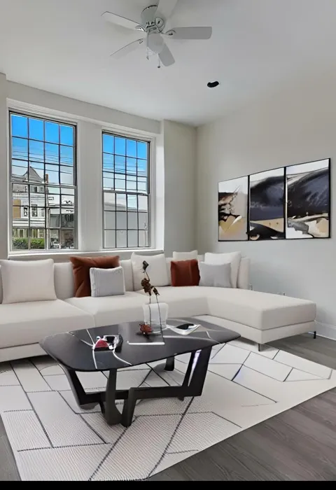 virtually staged living room