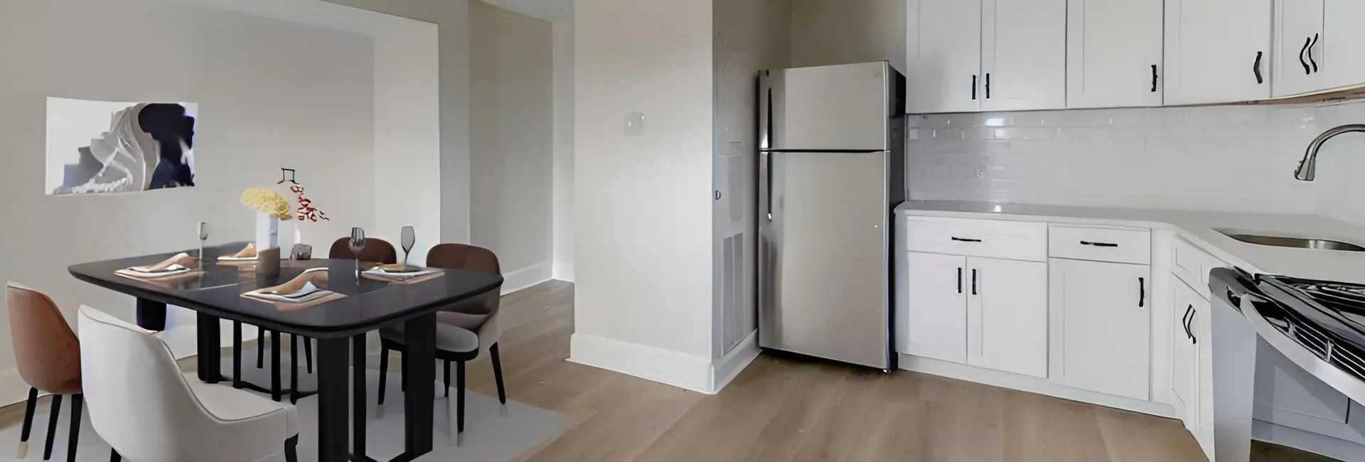 spacious kitchen at franklin manor apts