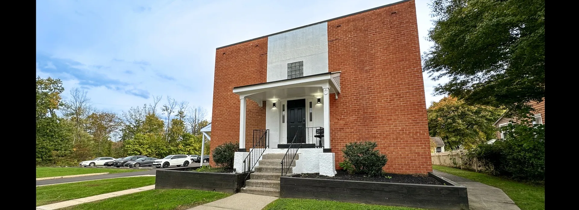 brick apartment building entrance