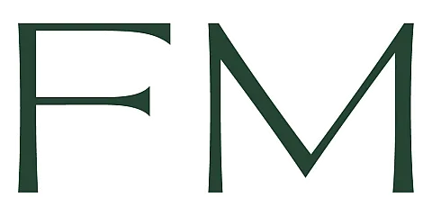 Elegant monogram logo displaying stylized FM letters in a sleek, modern design.