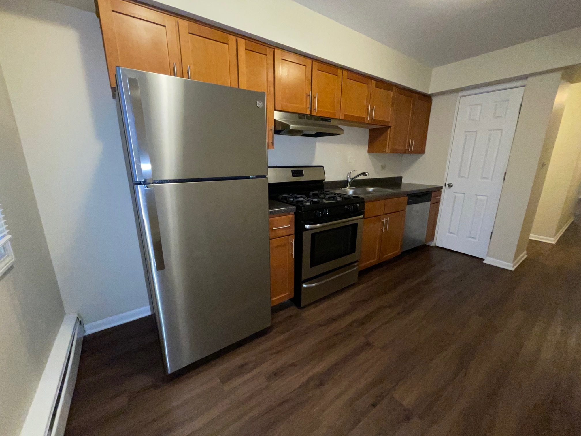 Kitchen with Stainless Steel Appliances including a Dishwasher.