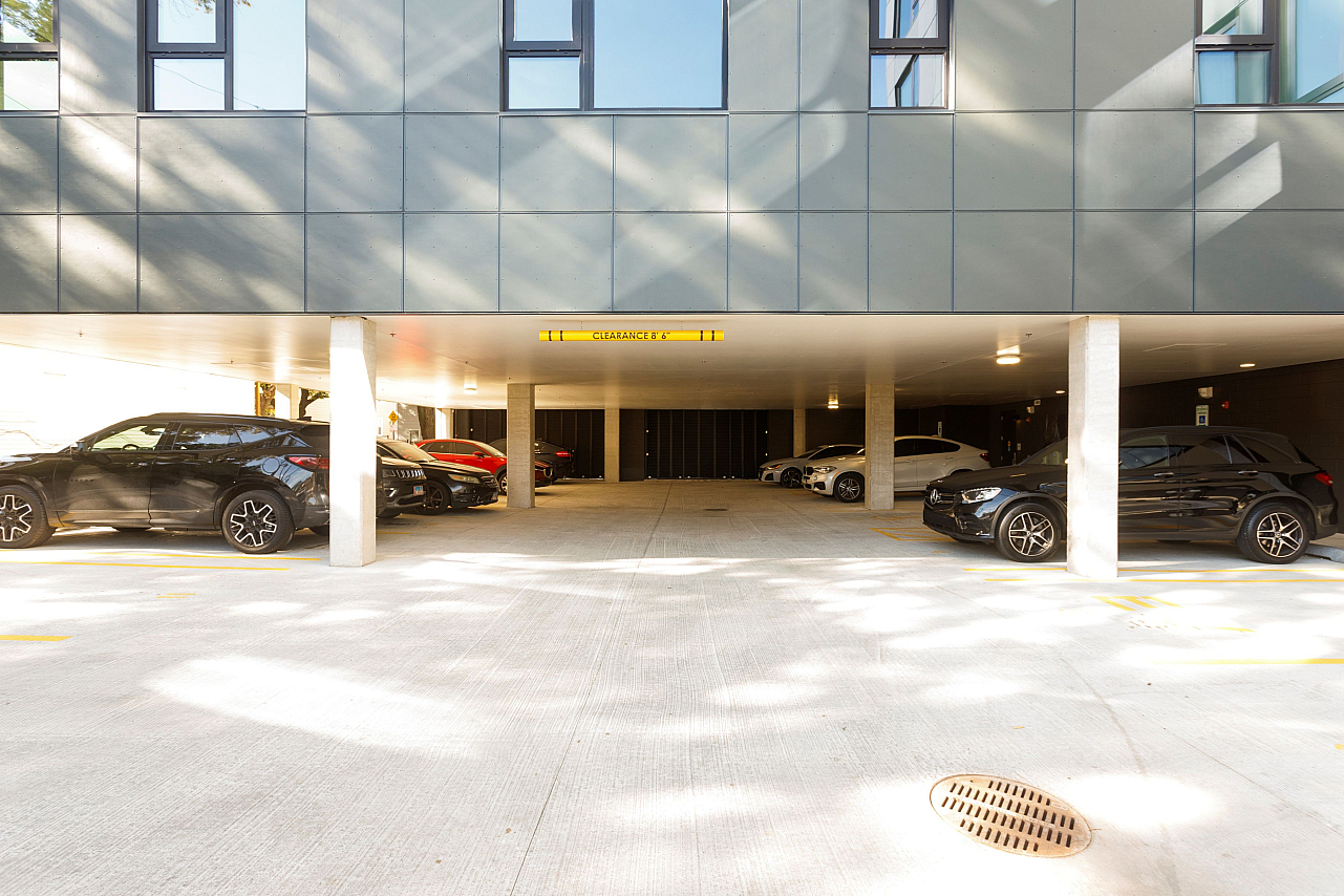 Under building parking for some cars