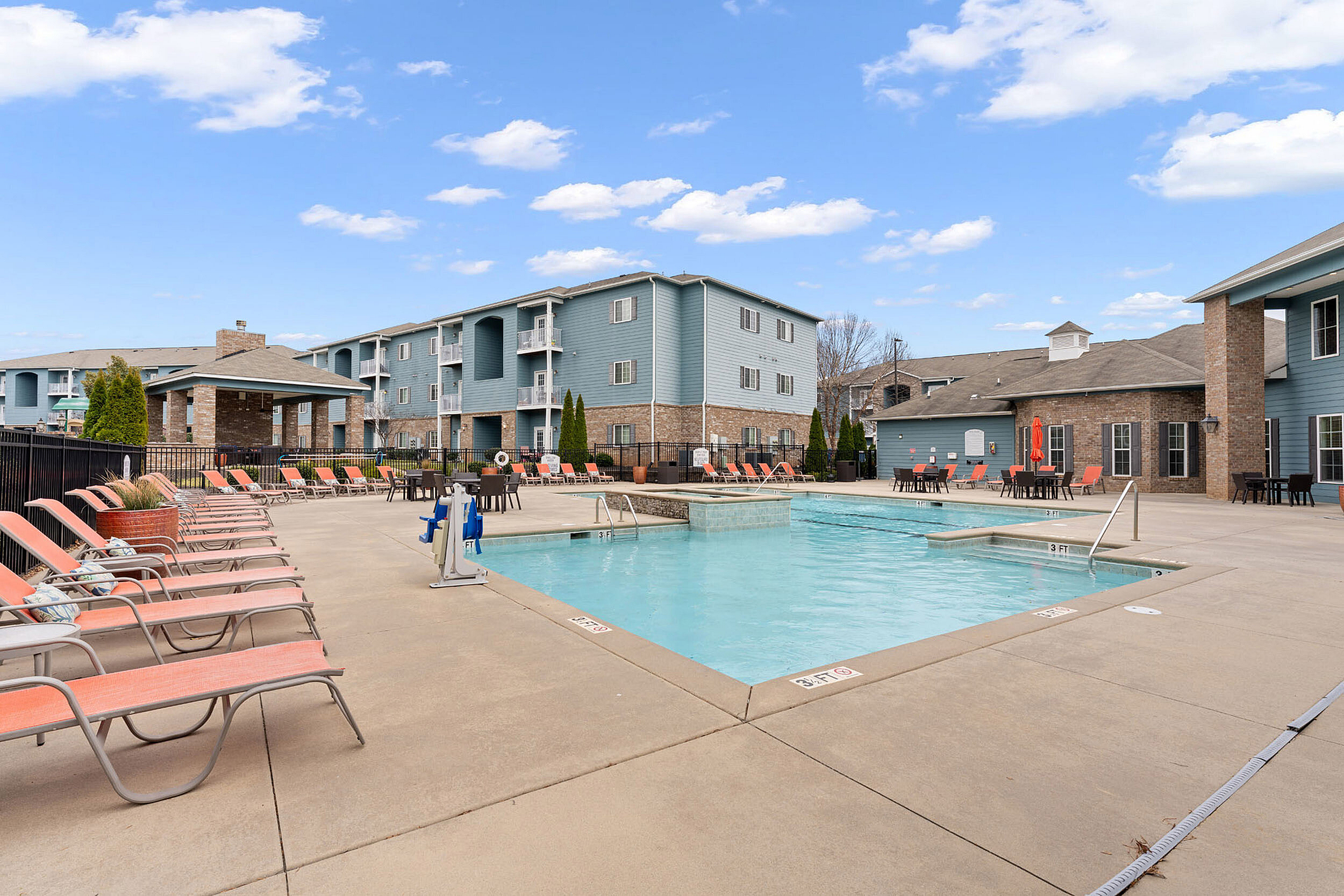 lounge seating by the pool