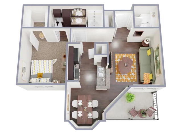 A280 Floorplan: 1 Bedroom, 1 Bathroom
