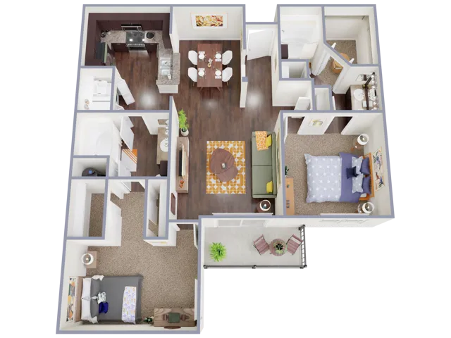 B4 Floorplan: 2 Bedroom, 2 Bathroom