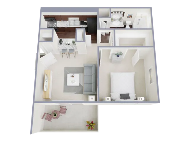 A1 Floorpan: 1 Bedroom. 1 Bathroom