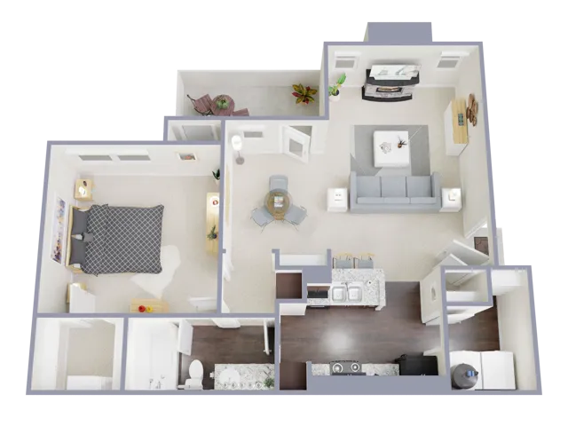 A5 Floorplan: 1 Bedroom, 1 Bathroom