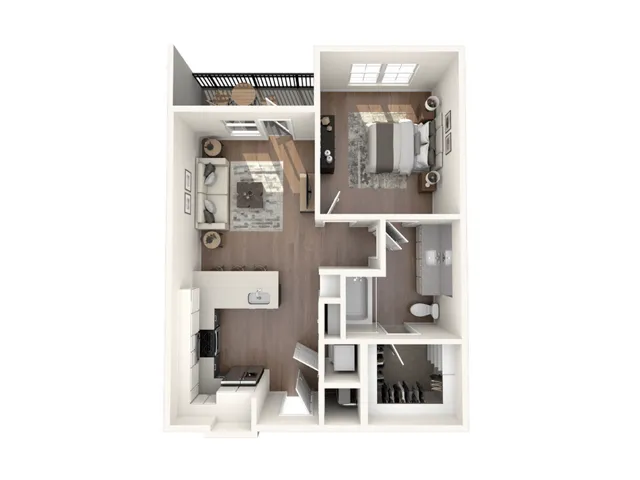 A1 Floorplan: 1 Bedroom, 1 Bathroom
