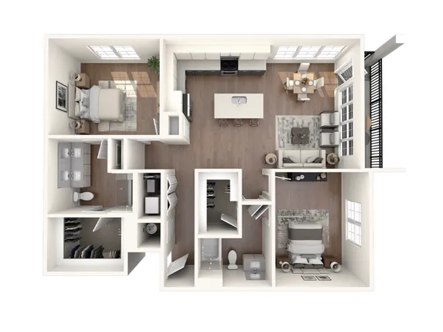 B2 Floorplan: 2 Bedroom, 2 Bathroom