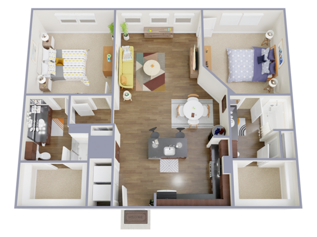 2 Bedroom, 2 Bathroom