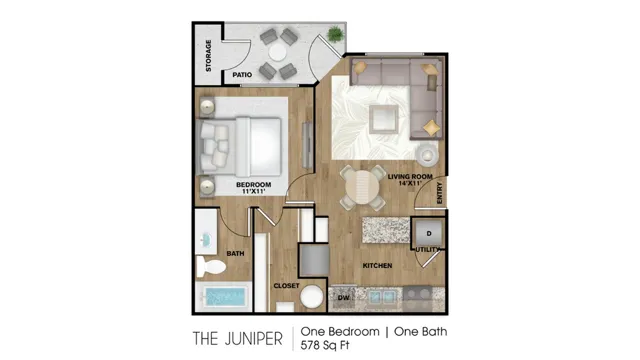 1 Bedroom, 1 Bathroom