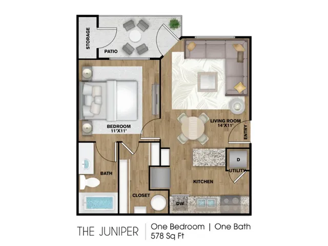 1 Bedroom, 1 Bathroom