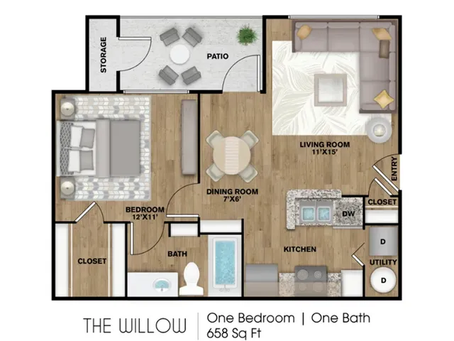 1 Bedroom, 1 Bathroom