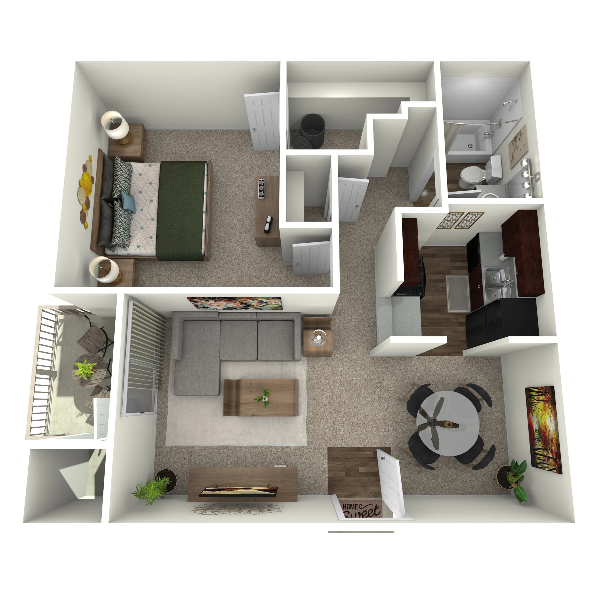 A5 Floorplan: 1 Bedroom, 1 Bathroom