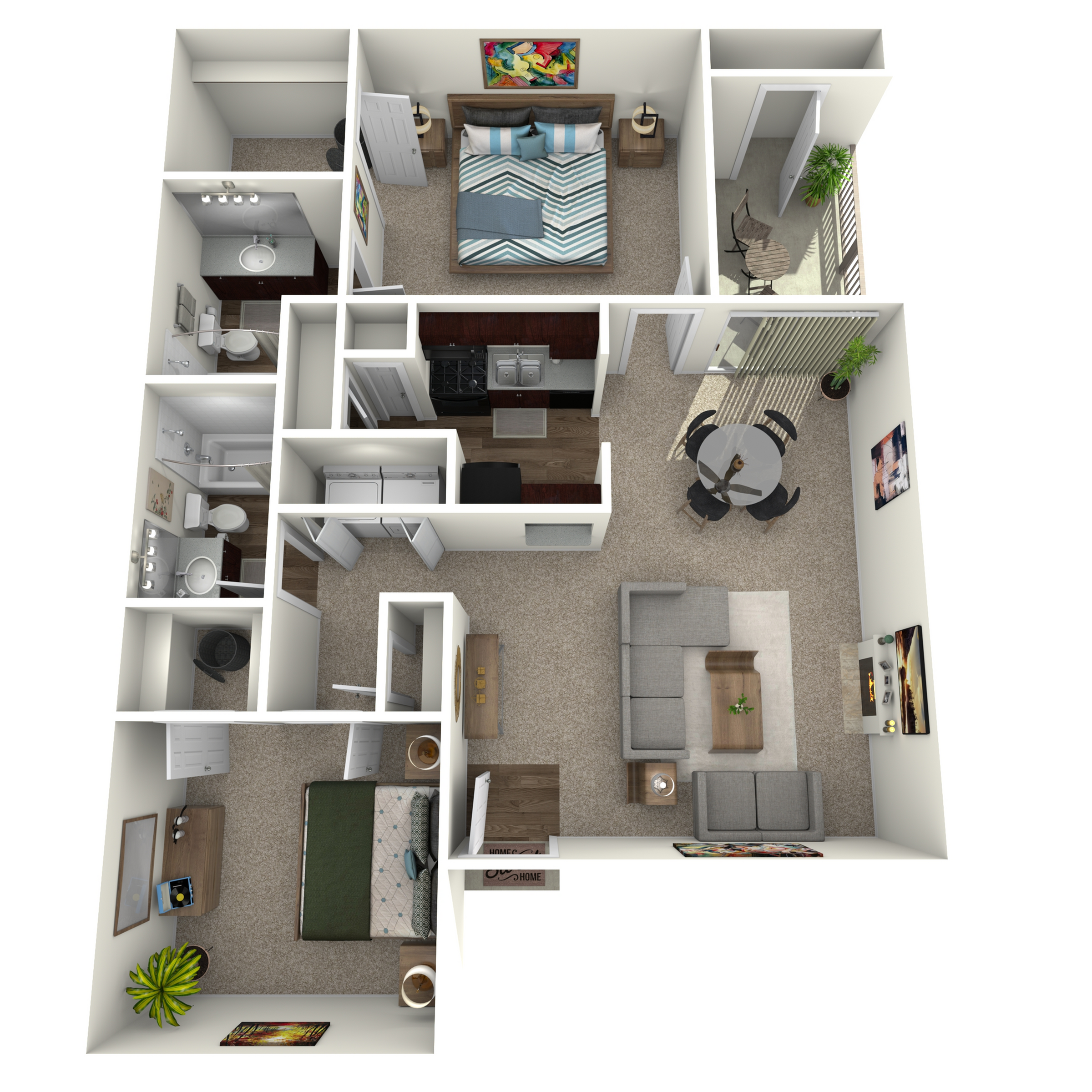 B5 Floorplan: 2 Bedroom, 2 Bathroom