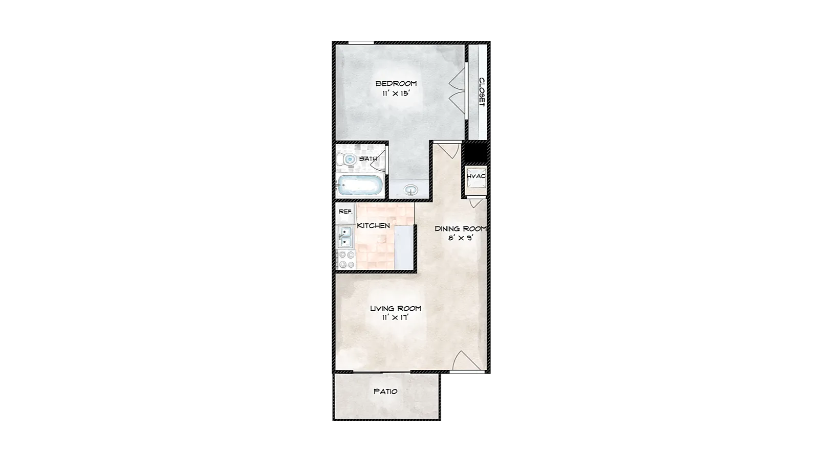 1x1 floorplan