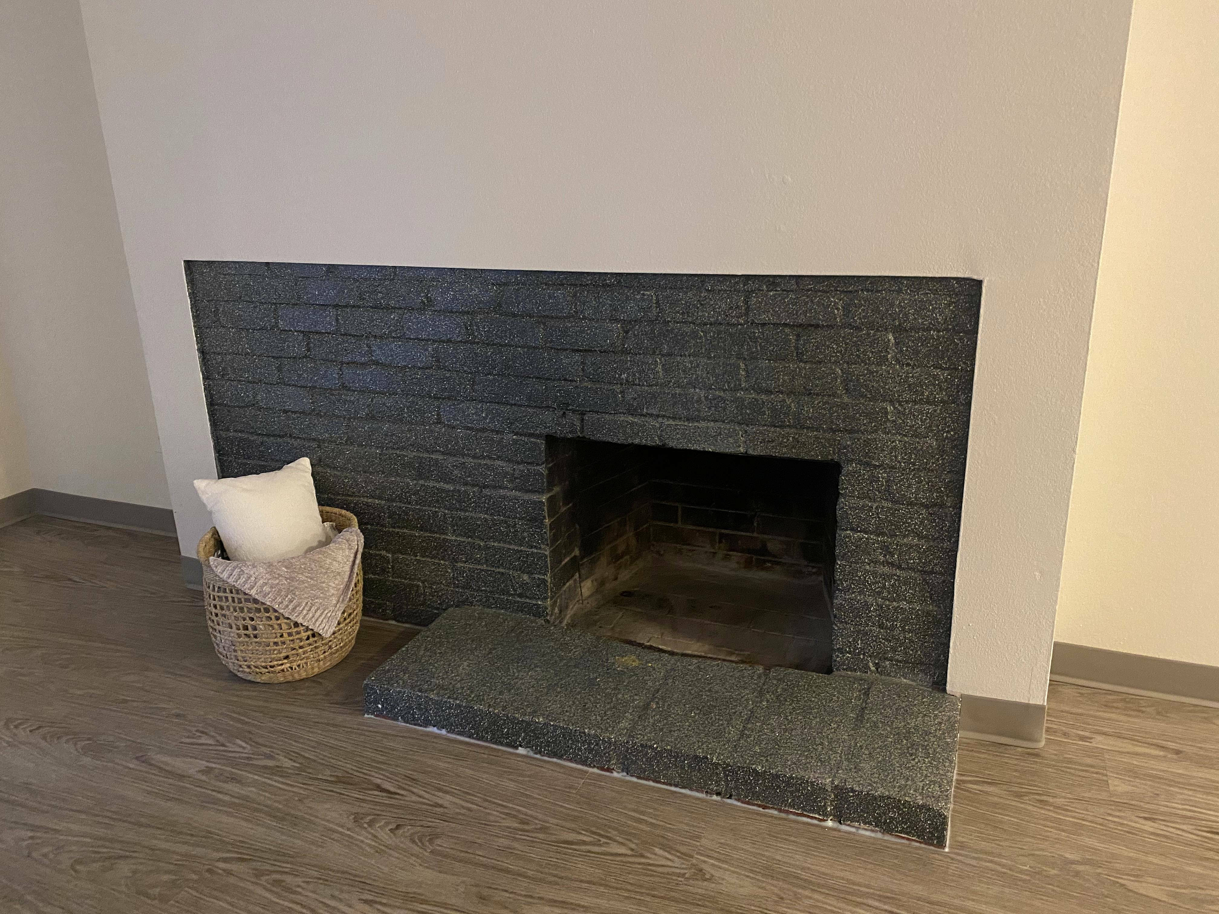 wood burning fireplace