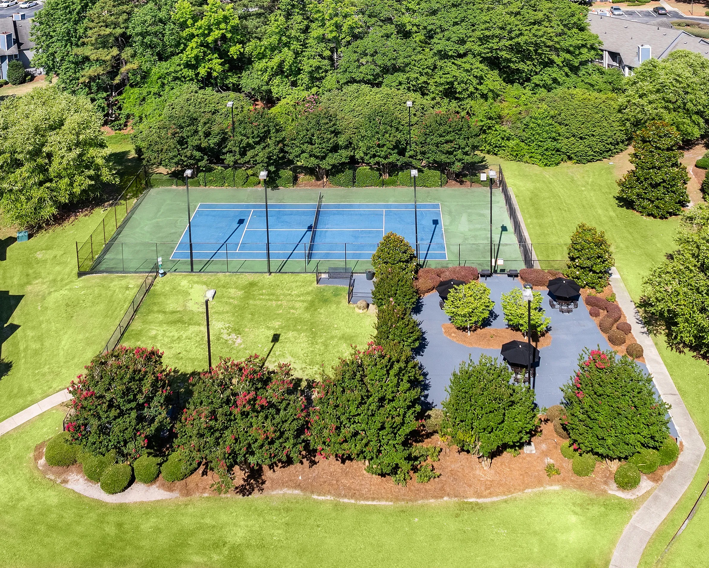 aerial view of the tenis court