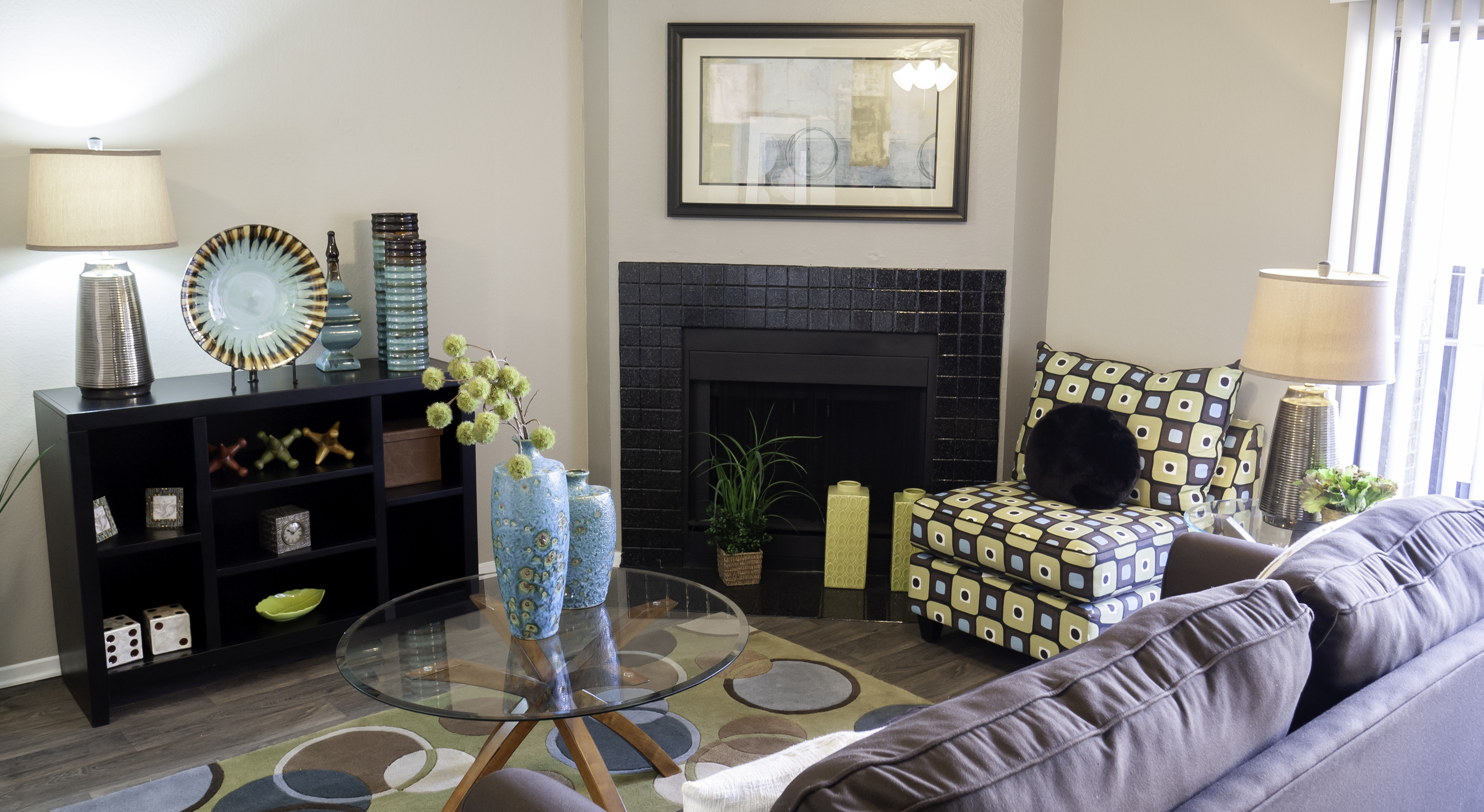 wood burning fireplace