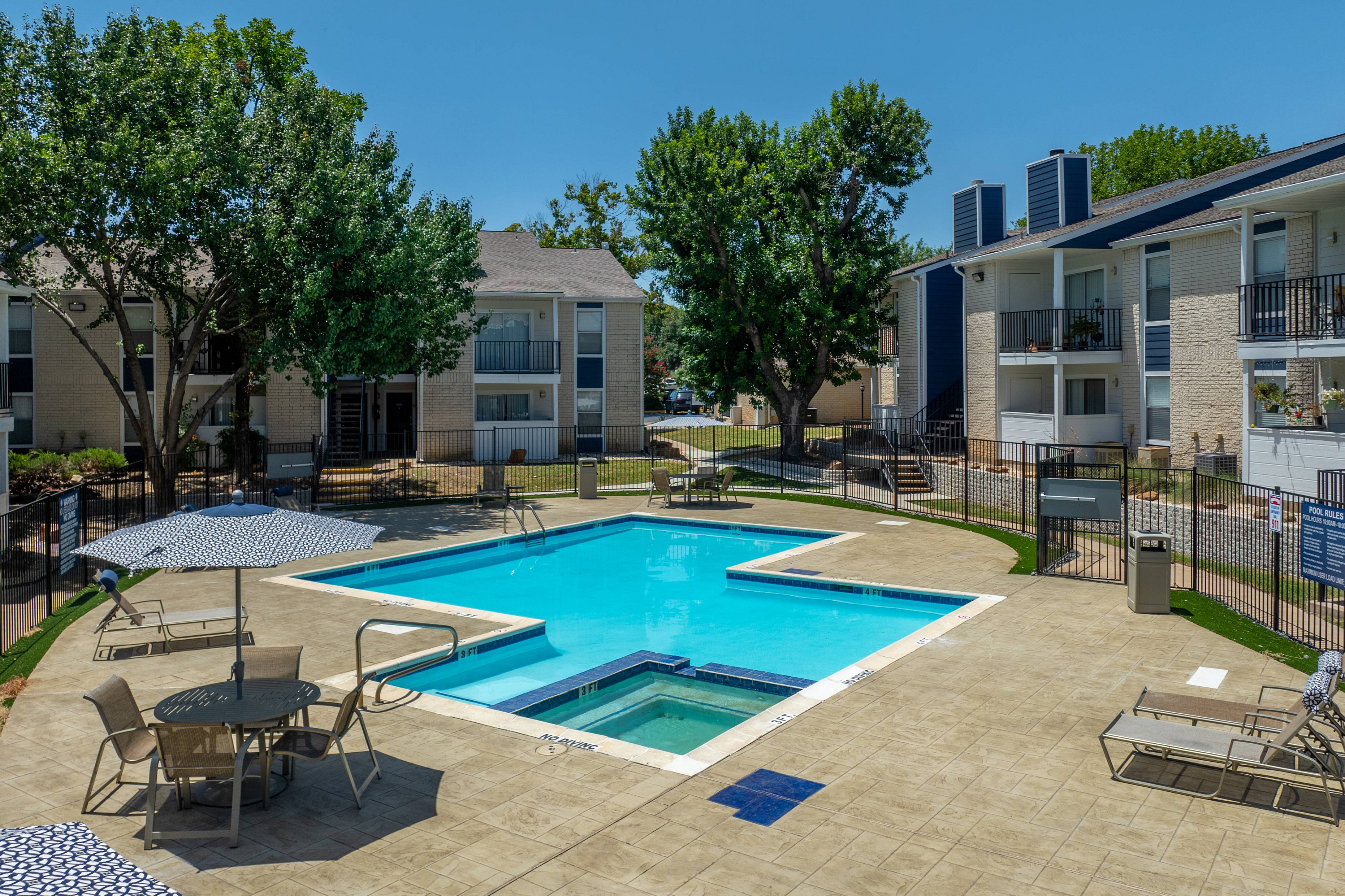 sparkling pool with hottub