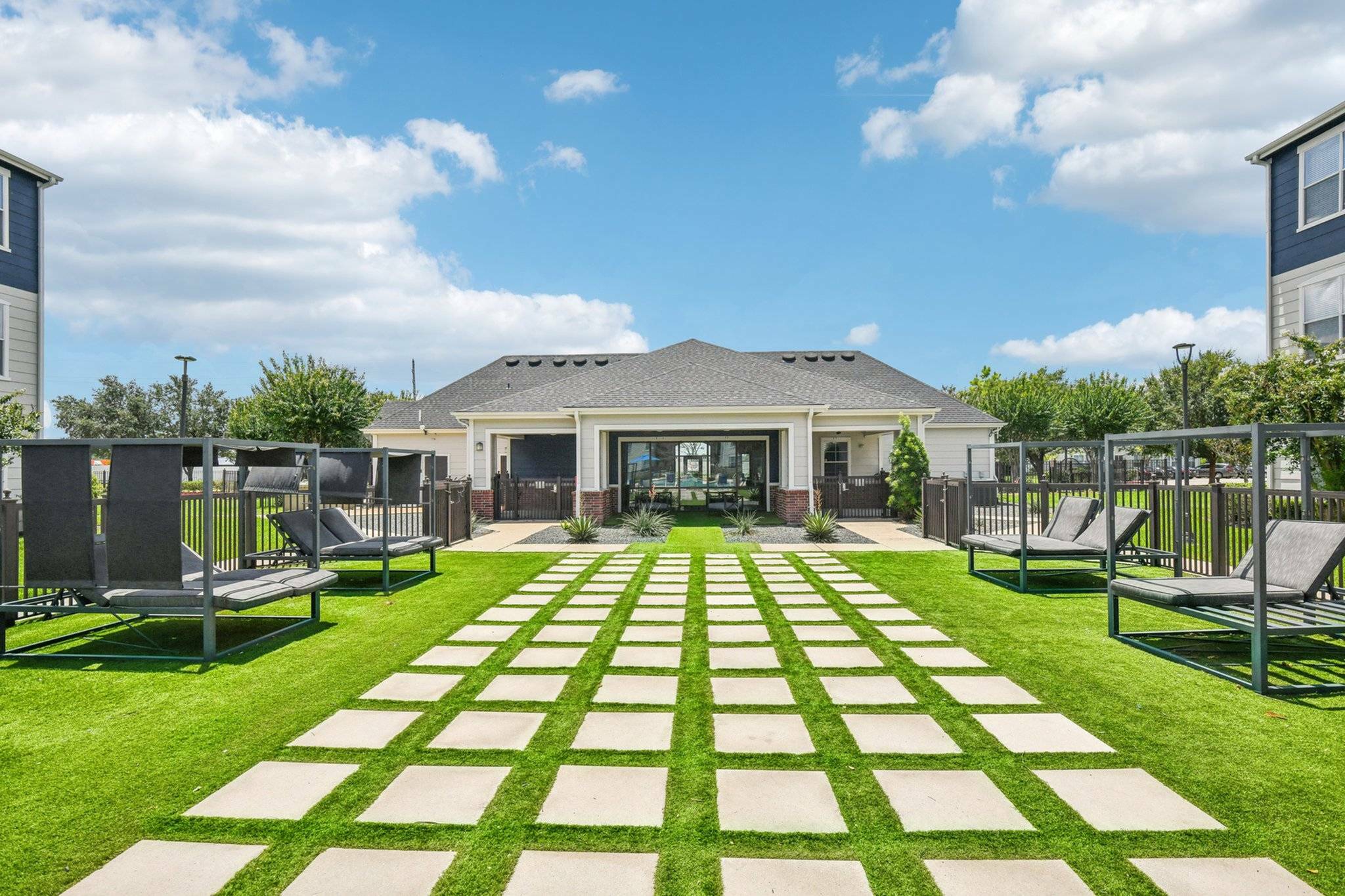 outdoor lounge beside the clubhouse