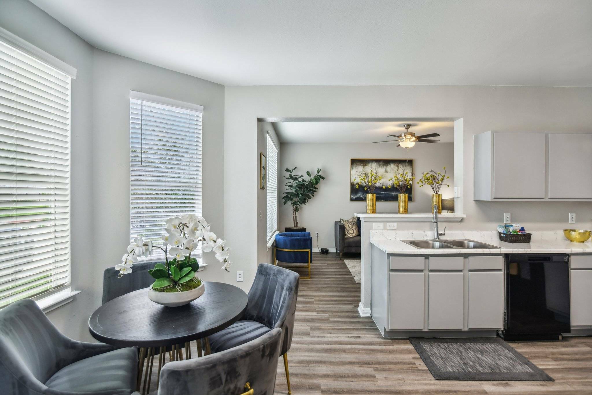bay window in dining nook