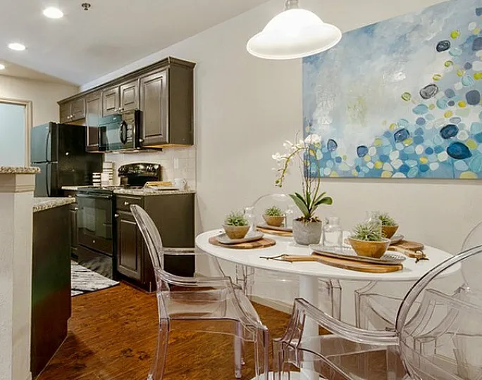 breakfast nook and kitchen