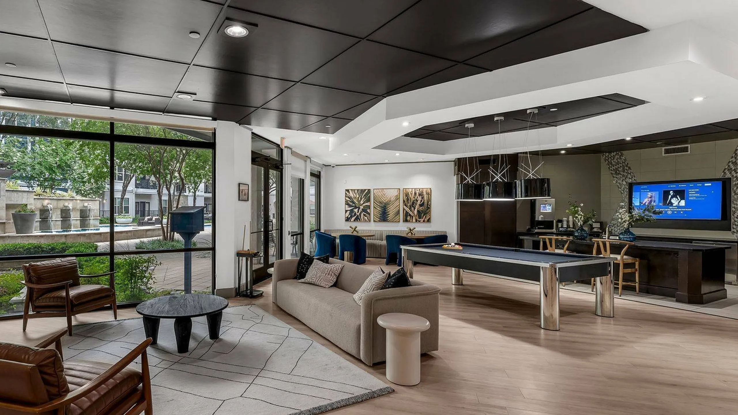 spacious and stylish clubhouse